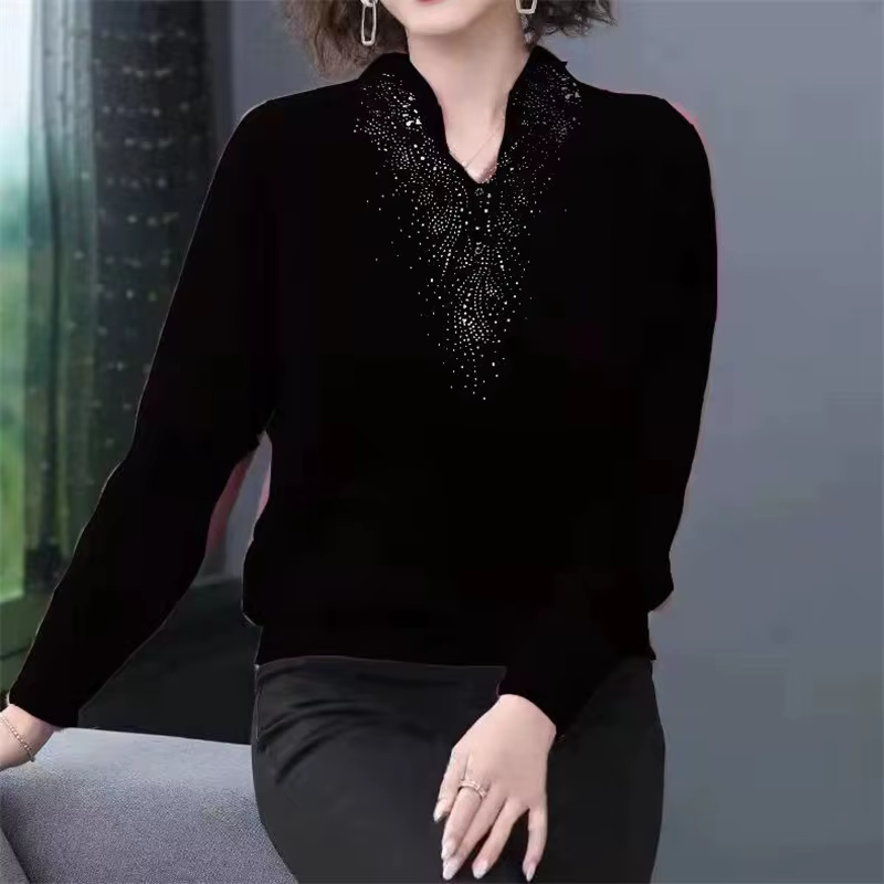 T-shirt coréen à manches longues pour femmes, ajouter du velours, chemise à fond, double face, allem