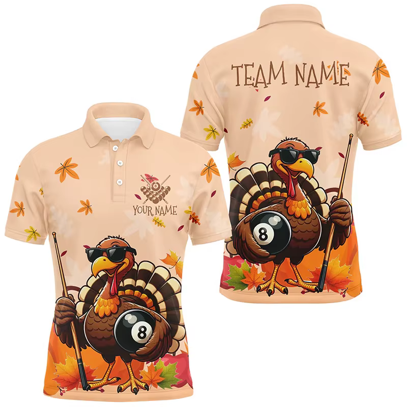 Polo de jeu de billard pour hommes, nom personnalisé imprimé en 3D, uniforme d'équipe graphique de b