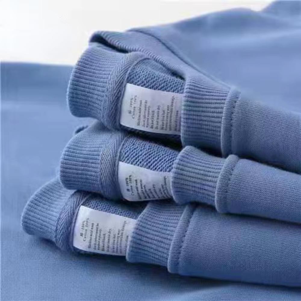 T-shirt à Manches sulfet Col Rond pour Homme et Femme, Vêtement 100% Coton, Solide, pour le dehors, 