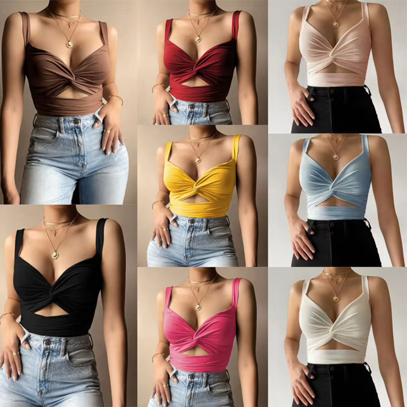 Haut tubulaire court en fibre pour femme, noir et blanc, court, médicaments pour dames, glaçure, pré