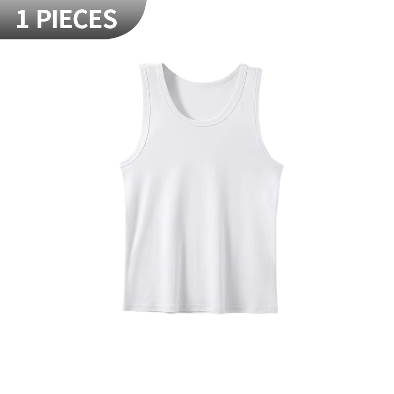 T-shirt à épaules fines pour hommes, 1/3 pièce, pour toutes les saisons, style jeune, couleur unie, 