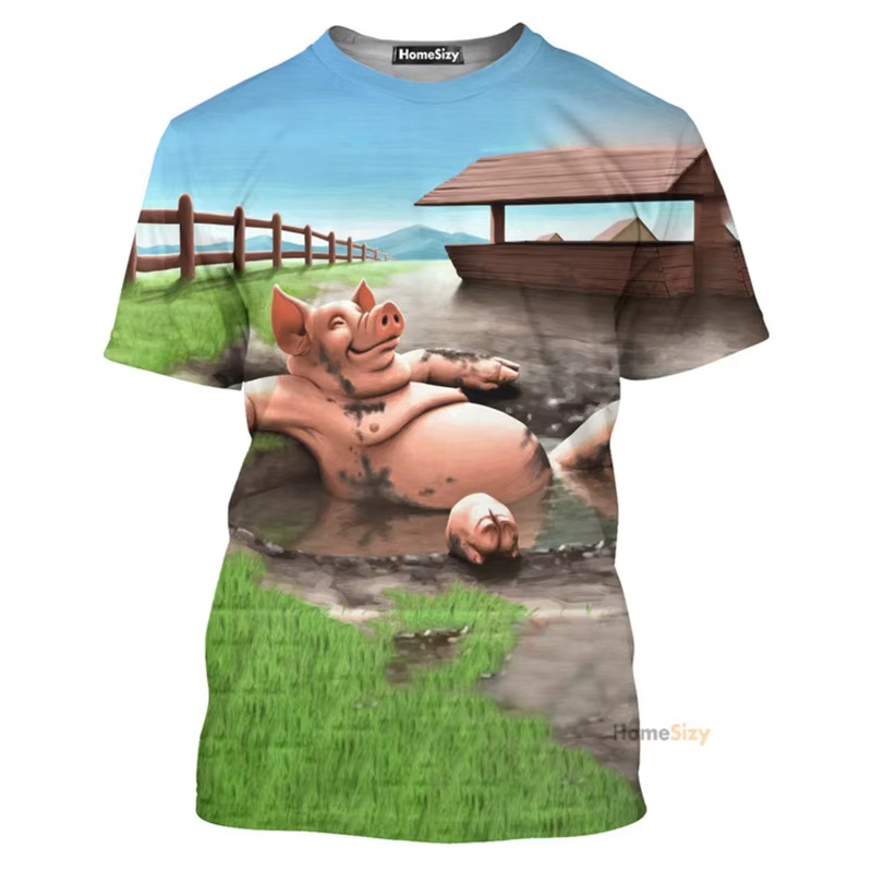 Mignon drôle cochon impression 3D T-shirt pour hommes femmes nouveau dans la mode T-shirt style déco
