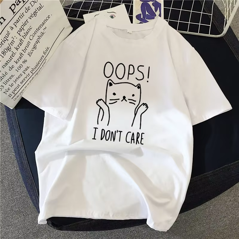 Années 90 graphique Rock Top t-shirts femme Simple brosse dessin chat T-shirt Harajuku Vintage T-shi