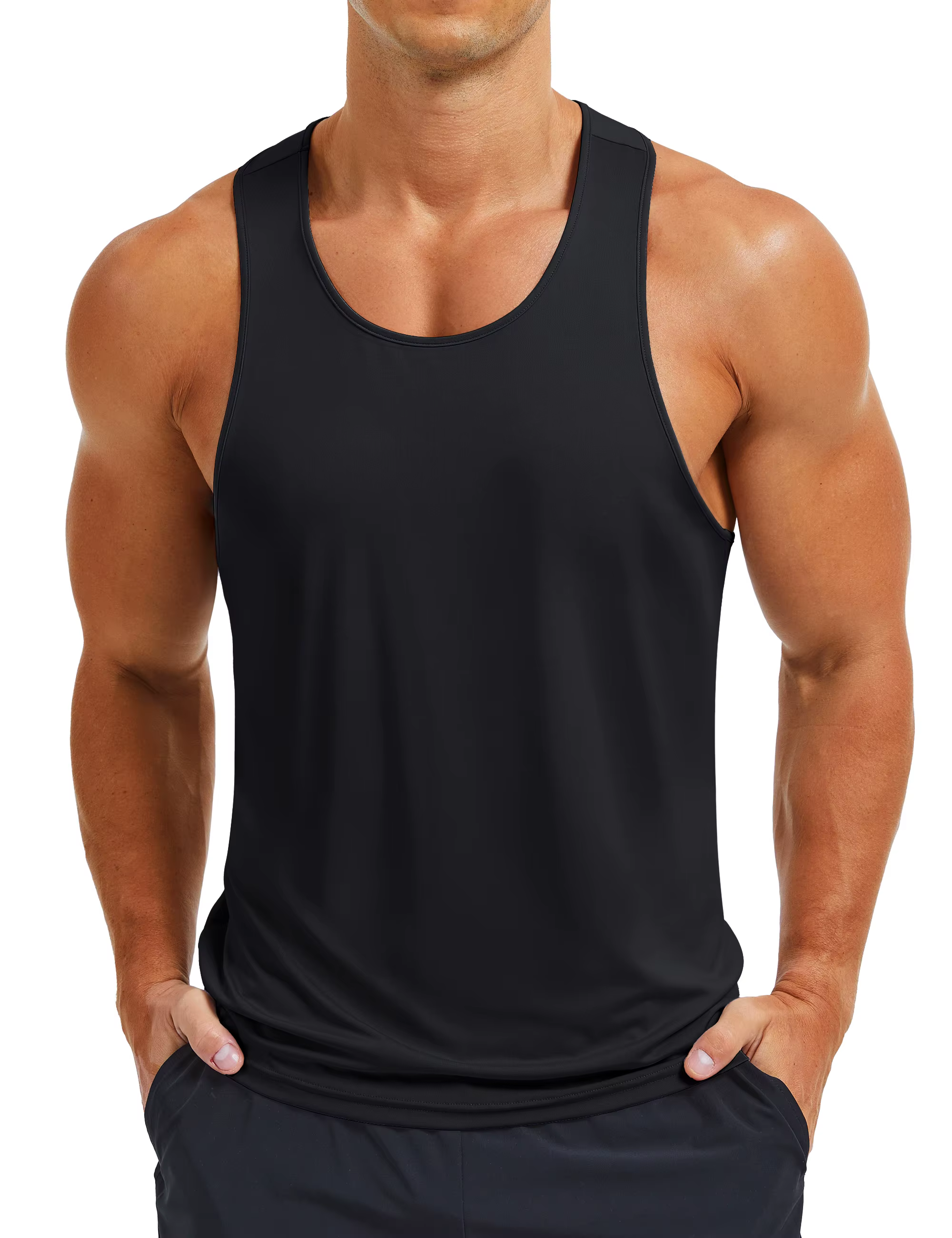 TACVASEN Débardeurs Homme Séchage Rapide UPF 80+ pour Fitness, Entraînement, Musculation, Course à P
