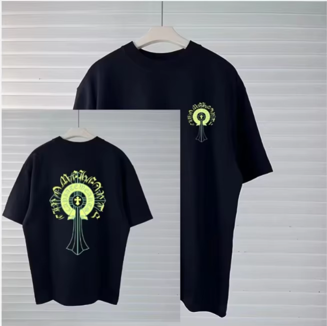 Nouveau T-shirt Crowe Heart Cross Letter pour Hommes et Femmes, Tendance Estivale, Manches Courtes, 