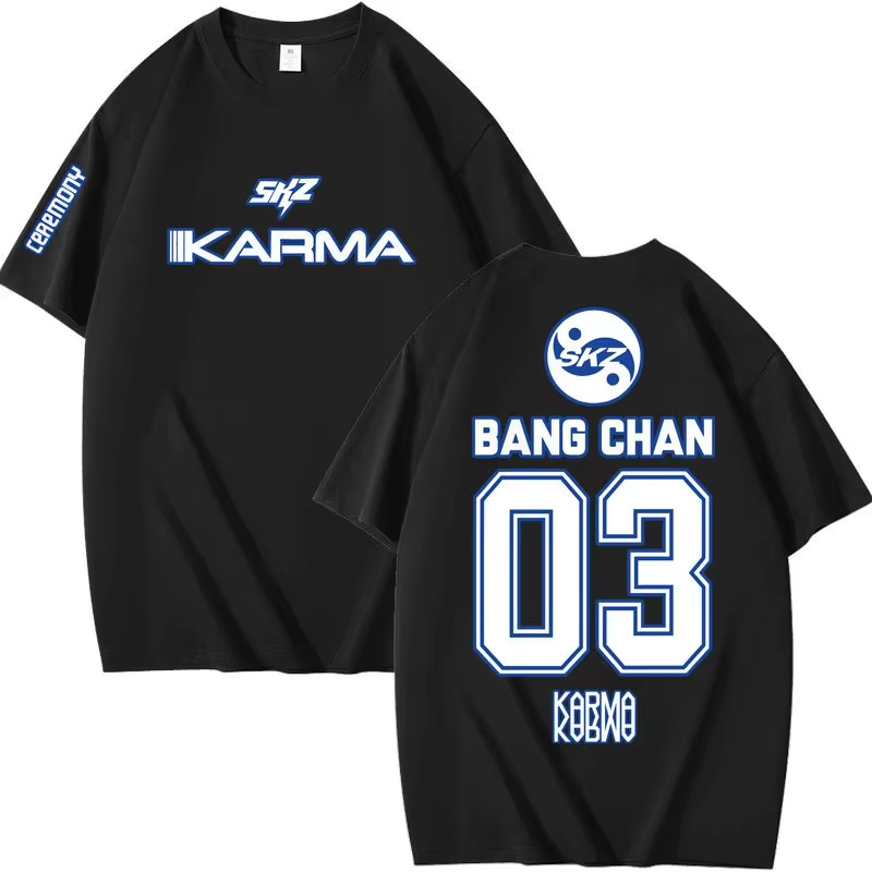 Populaire Kpop KARMA T-shirt à manches courtes femmes hommes Harajuku hauts Vintage esthétique graph