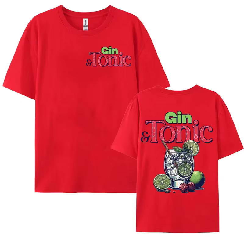 T-shirt graphique drôle GIN & TONIC Meme, cadeau sur le thème du Cocktail, pour hommes et femmes, mo