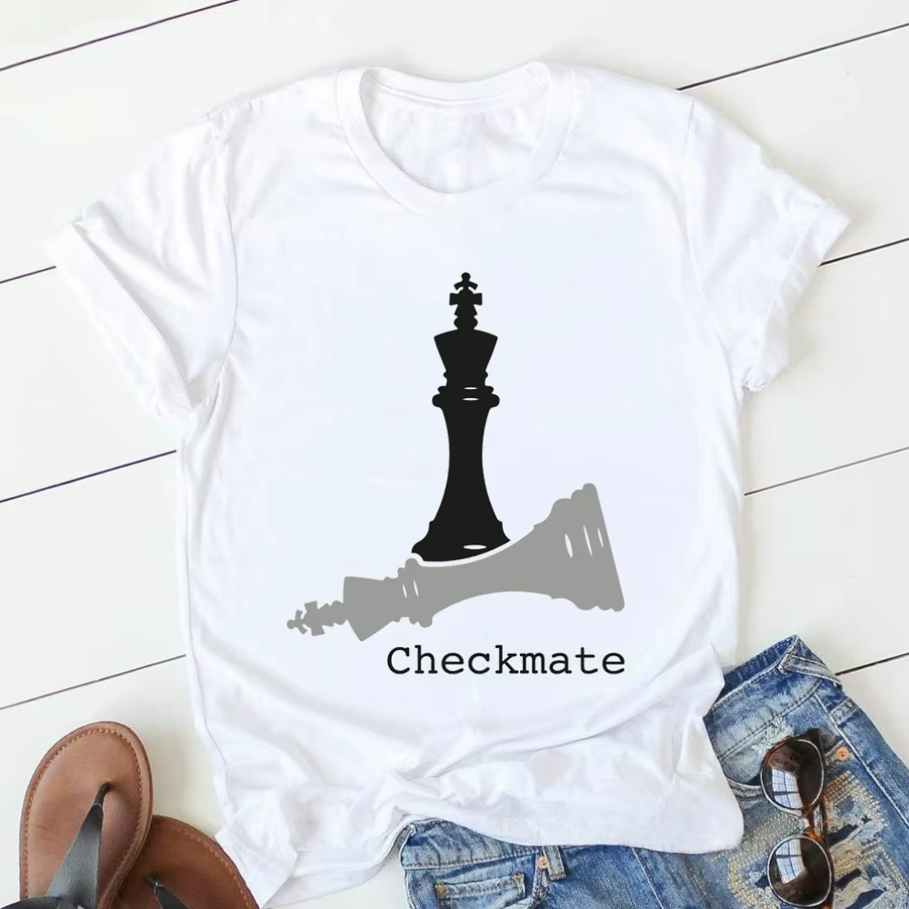T-shirt d'échecs créatif le jeu d'échecs imprimé t-shirts drôles hommes femmes unisexe décontracté h