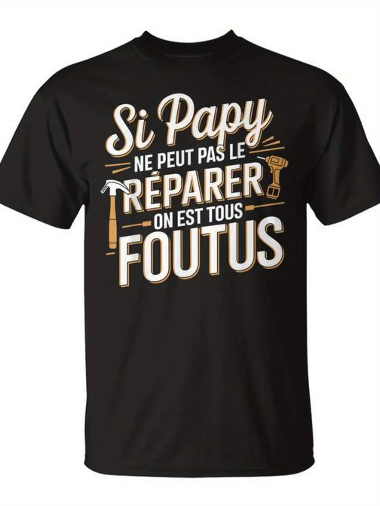 Si Papa ne peut pas le réparer T-shirt en coton pour homme et femme, coupe ample et oversize, été, S
