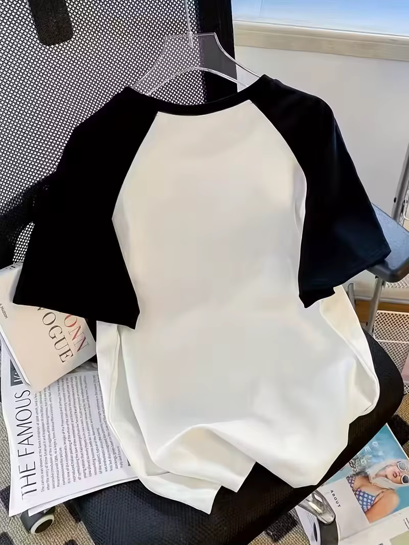 T-Shirt drôle avec lettres de chat imprimées, col rond, haut décontracté à manches courtes pour prin
