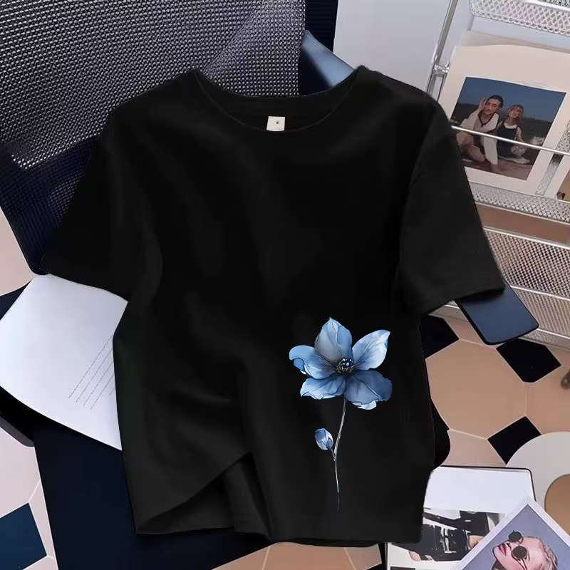 T-shirt oversize pour femme, été, décontracté, mode quotidienne, pur coton, manches courtes, haut 20