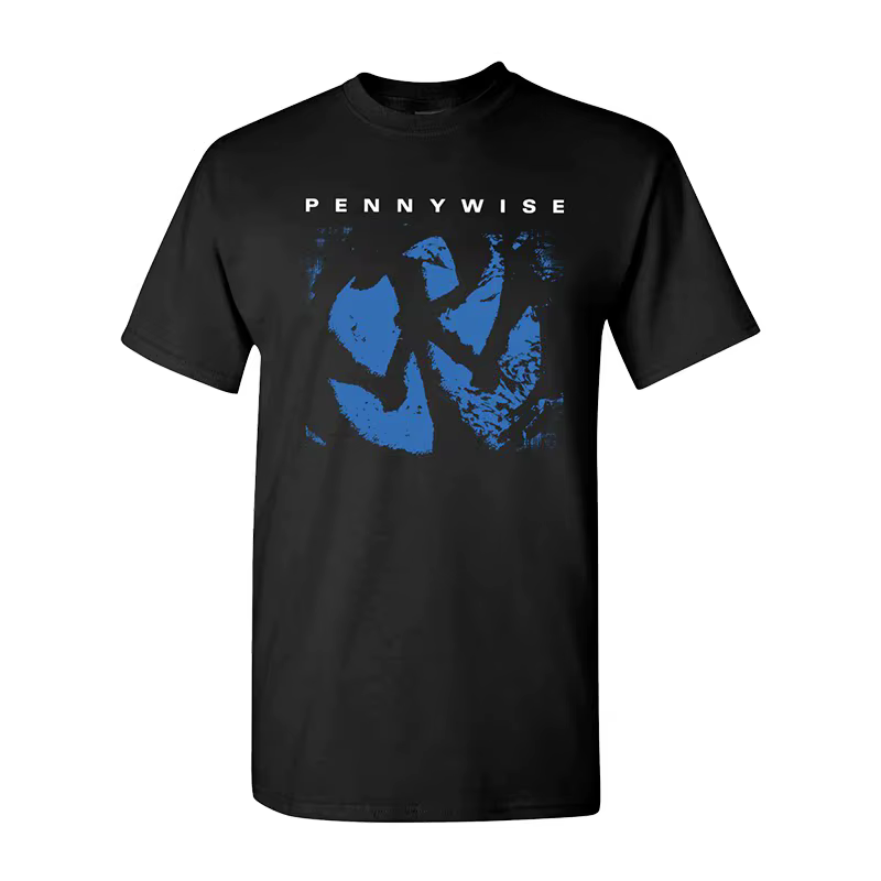 T-shirt à manches courtes et col rond en pur coton, style rétro, streetwear américain, groupe de roc