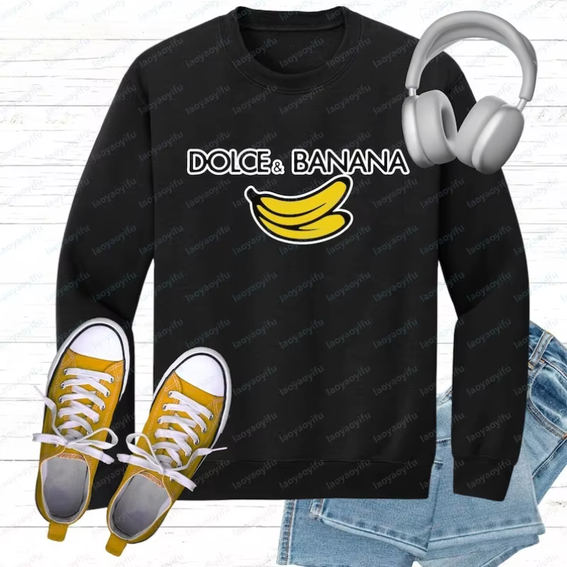 Sweat-shirt Dolce & Banana, humoristique et tendance, vêtements d'hiver pour femmes, streetwear, swe