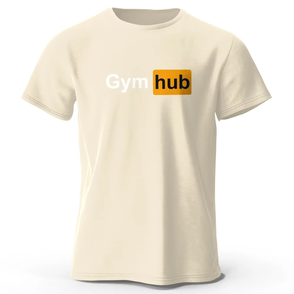 Gym Hub imprimé hommes T-Shirt 100% coton surdimensionné drôle graphique t-shirts pour hommes hauts 