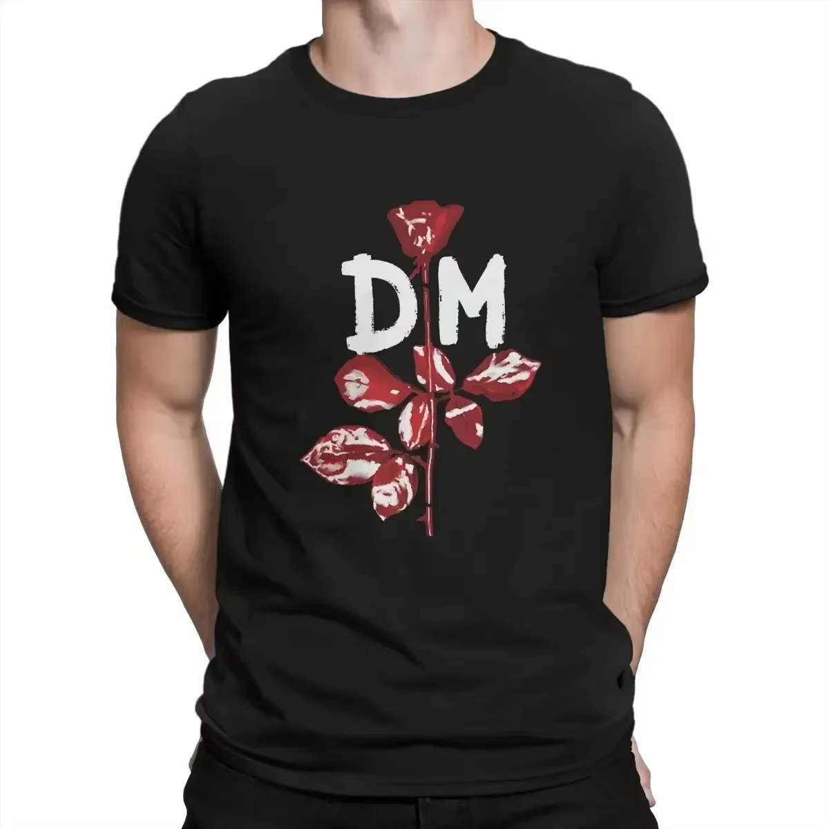 2025 mode hommes T-Shirt vêtements d'été coton col en forme de O T-Shirt groupe de musique Depeche m