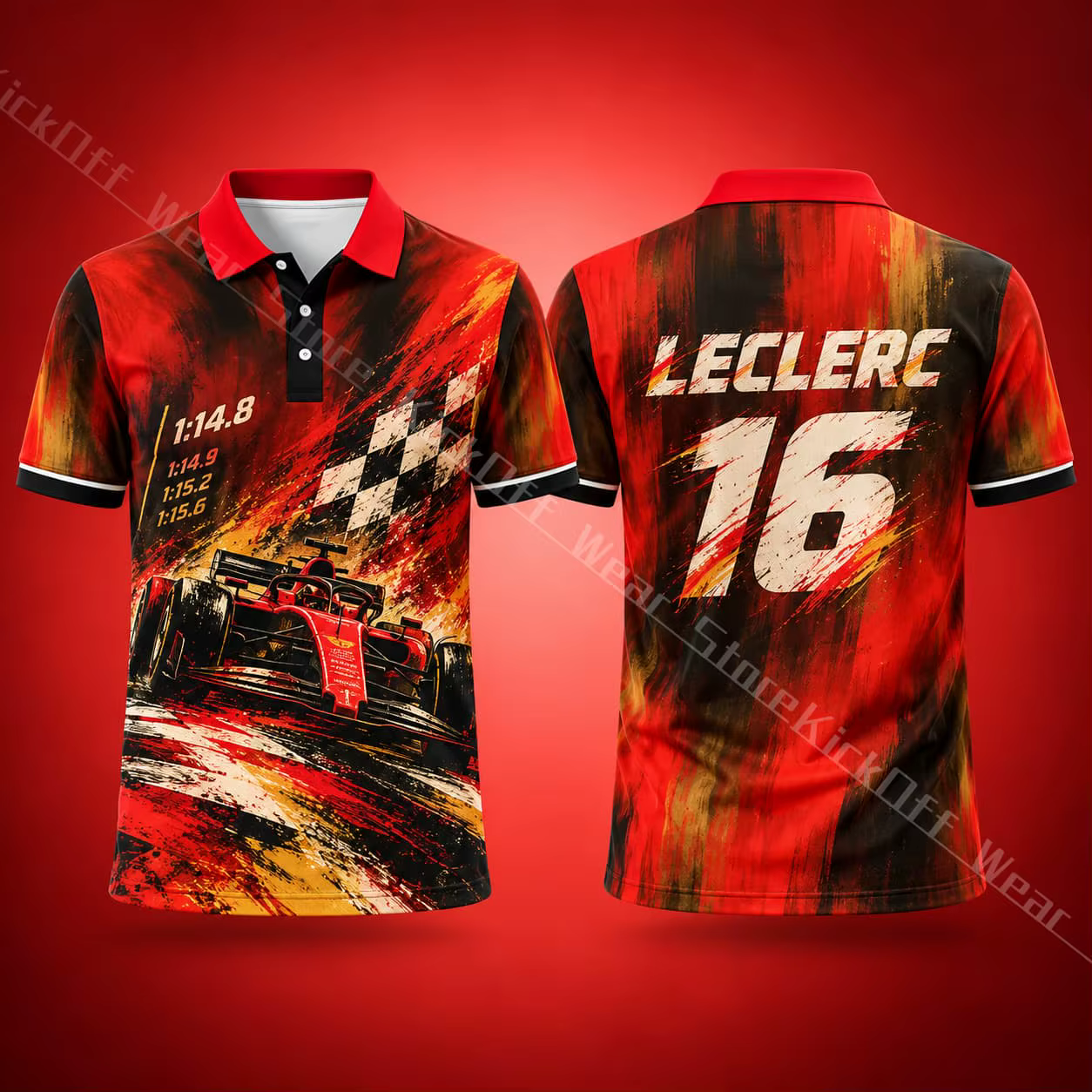 Polo de course pour homme Leclerc 16, manches courtes, vêtements décontractés de sport automobile, s