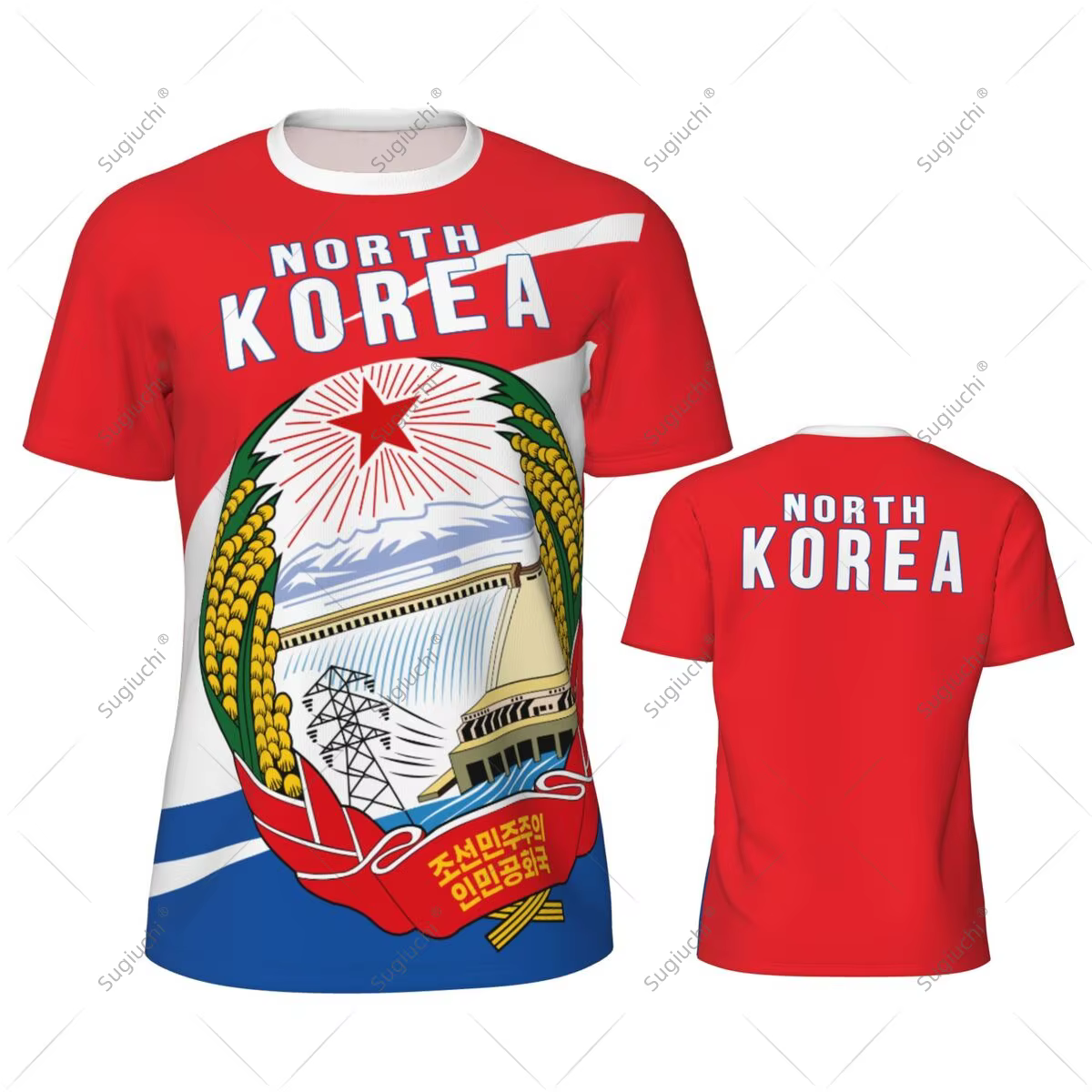 T-shirt de sport pour hommes et femmes avec drapeau de la Corée du Nord, maillot pour le football, l