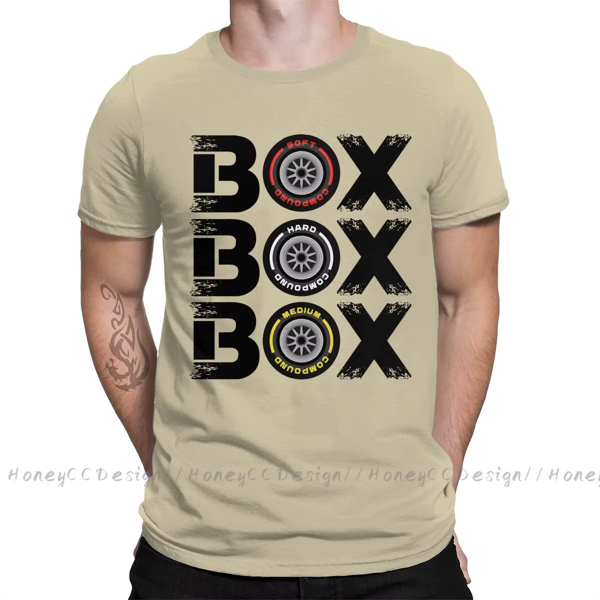 Boîte de T-Shirt noir pour hommes, haute qualité, formule 1 f1, composé de pneus V2, en coton pur, T