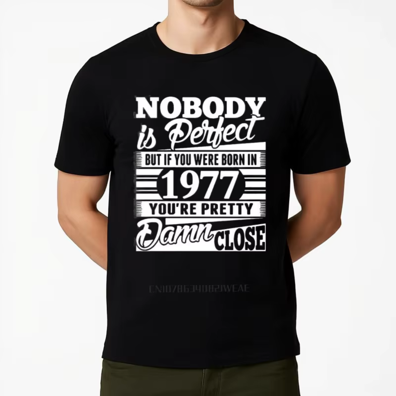 Style rétro hommes T-Shirt 1977 graphique numérique coton à manches courtes col rond coupe ample été