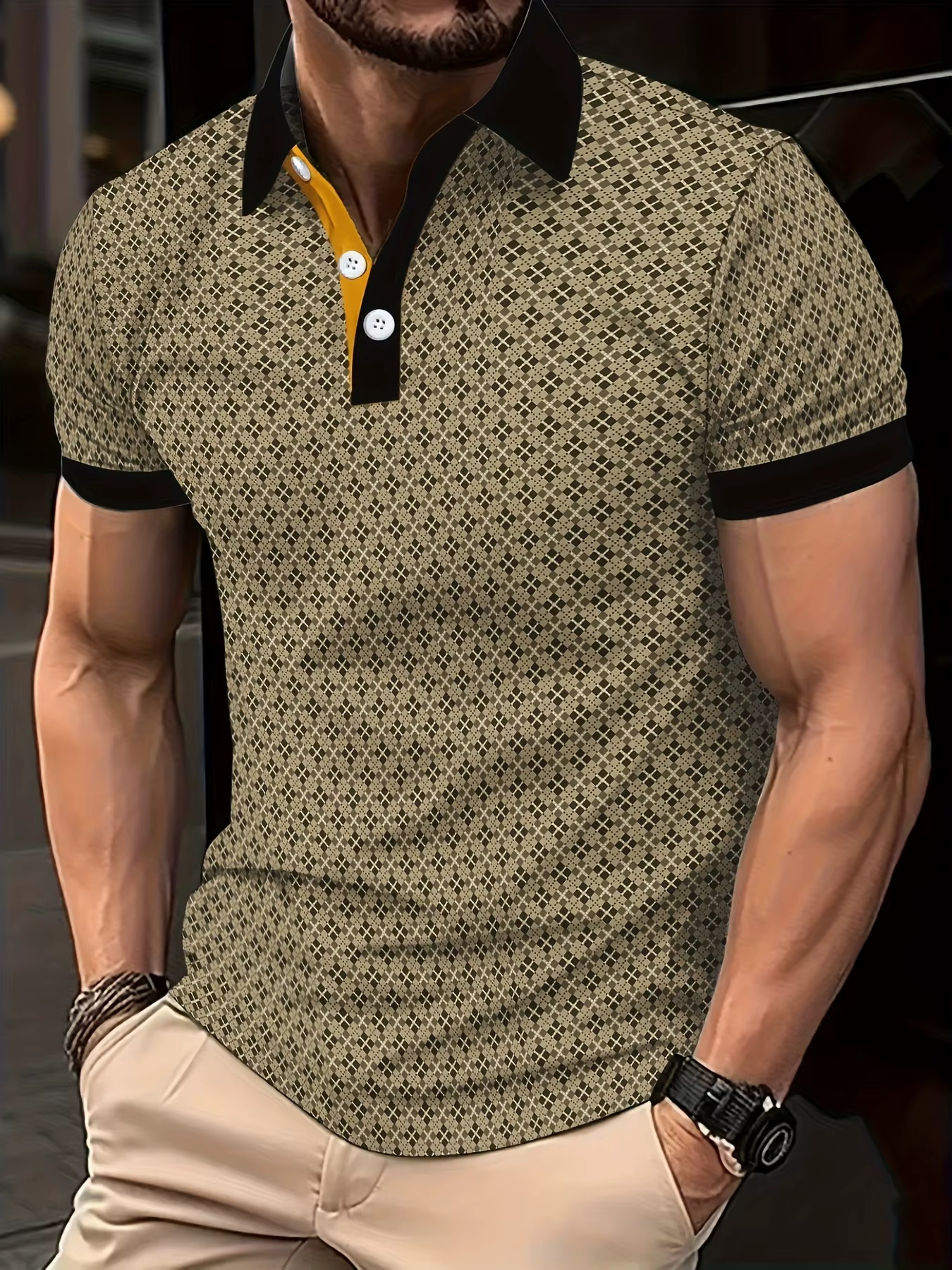 Nouveau style été 2026 – Polo homme à manches courtes avec motif pois 3D – Confortable, doux et resp