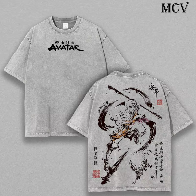 Chemise Aang, chemise Avatar le dernier maître de l'air, chemise animée, T-shirt vintage pour hommes