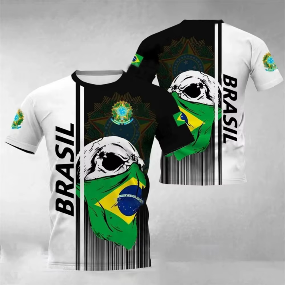 Brésil drapeau hommes T-Shirt impression 3D brésilien T-Shirt été surdimensionné Jersey camouflage v