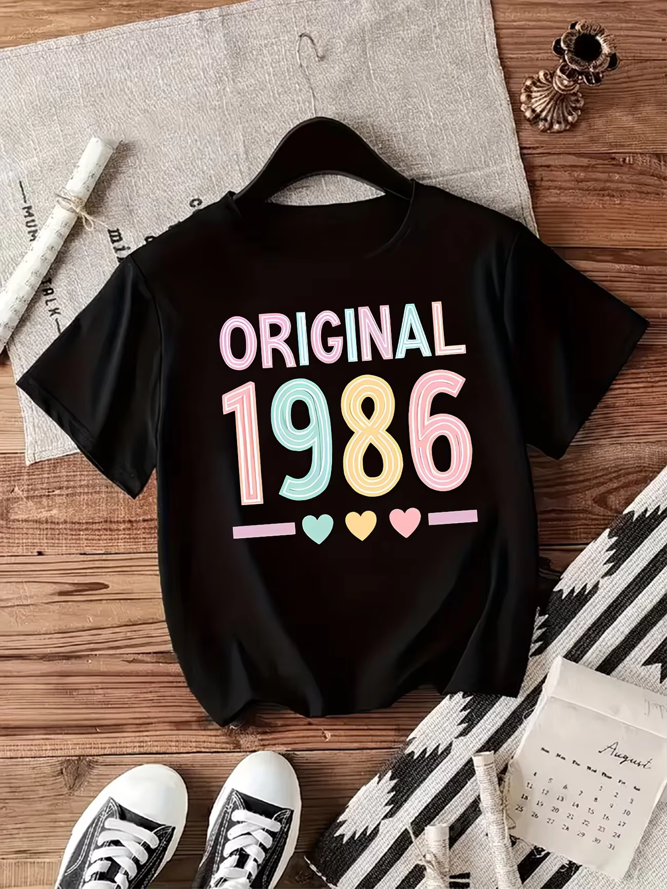 T-shirt original 1986 pour femme, cadeau 40e anniversaire, t-shirts graphiques rétro, imprimé lettre