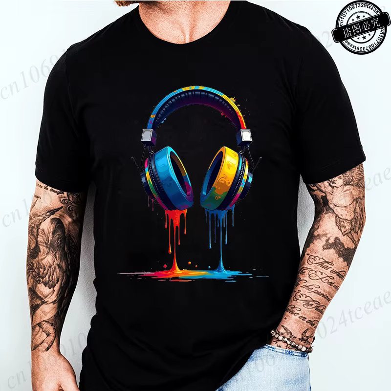 T-shirt décontracté à imprimé graphique pour hommes et femmes, motif casque de jeu, manches courtes,
