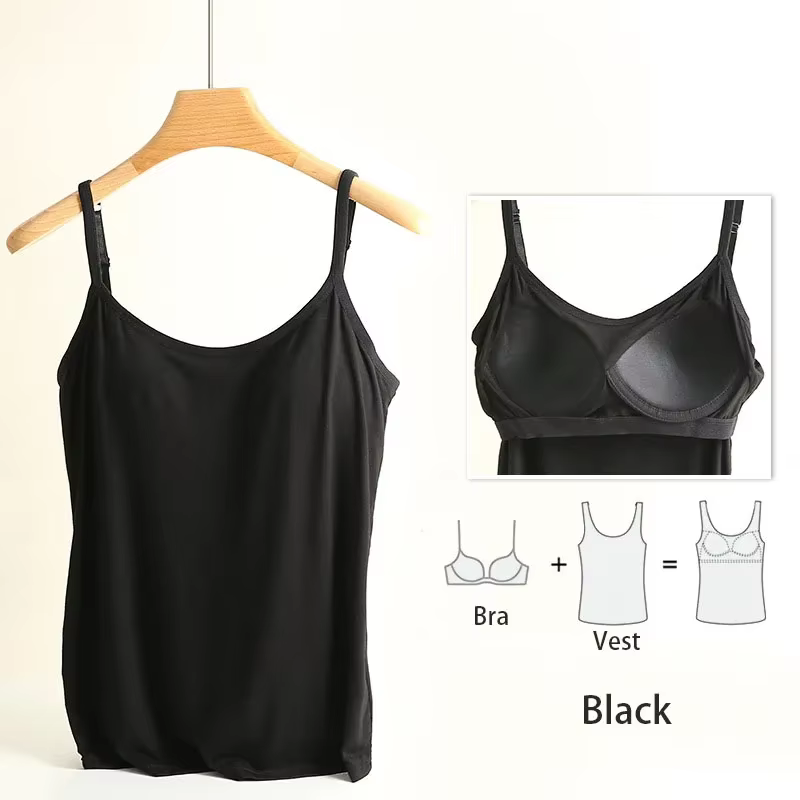M-3XL pour 35-85kg Modal grande taille Camisole débardeur avec tasse fixe poitrine rembourrée vêteme