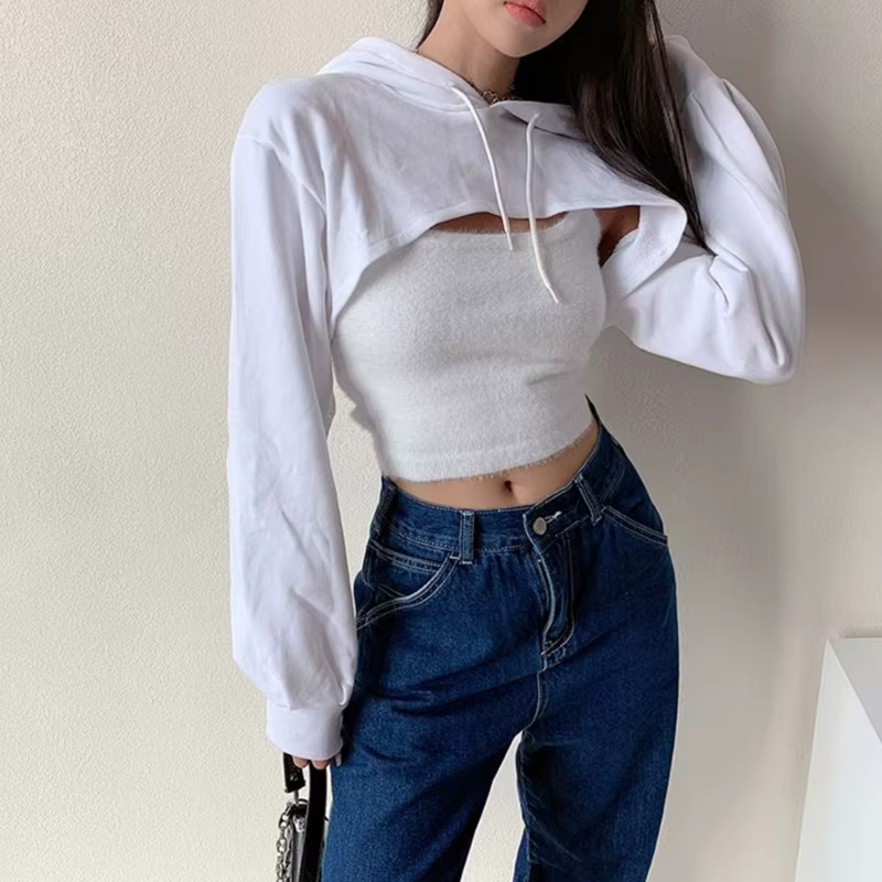 Sweat-shirt à capuche à manches longues pour femmes, décontracté, ample, esthétique, Punk, danse, co