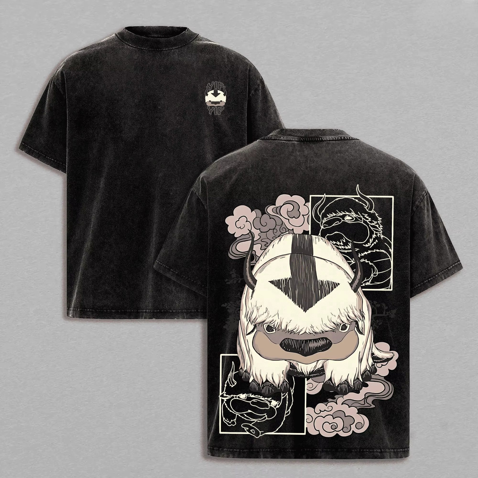 T-shirt Avatar: The Last Airbender Anime Appa, t-shirt décontracté en coton à manches courtes, vêtem
