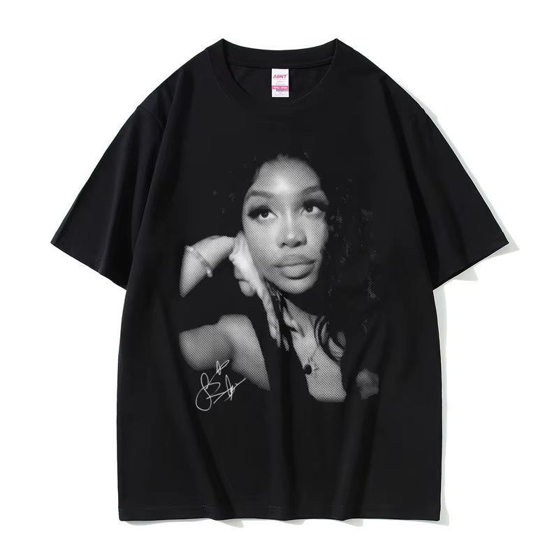 Rappeur SZA visage graphique T-shirt hommes femmes vêtements Hip Hop mode surdimensionné T-shirts ho