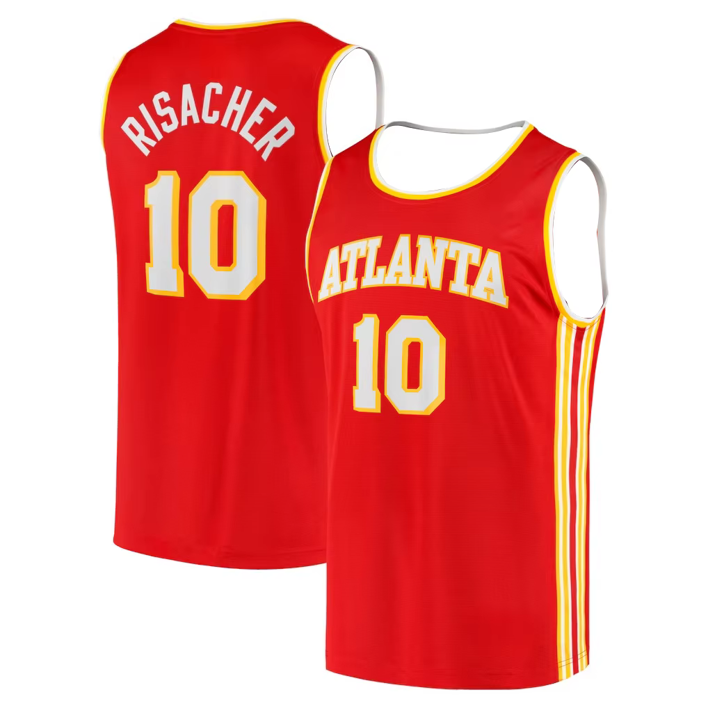 Maillot de basket-ball - Rouge avec accents jaunes/blanches, maillot incontournable au design de l'é