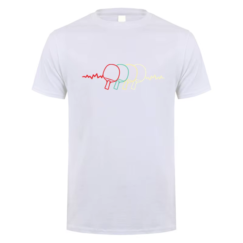 PingPong Heartbeat T Shirt Hommes À Manches Courtes Coton Tennis De Table Économie Homme Vêtements T