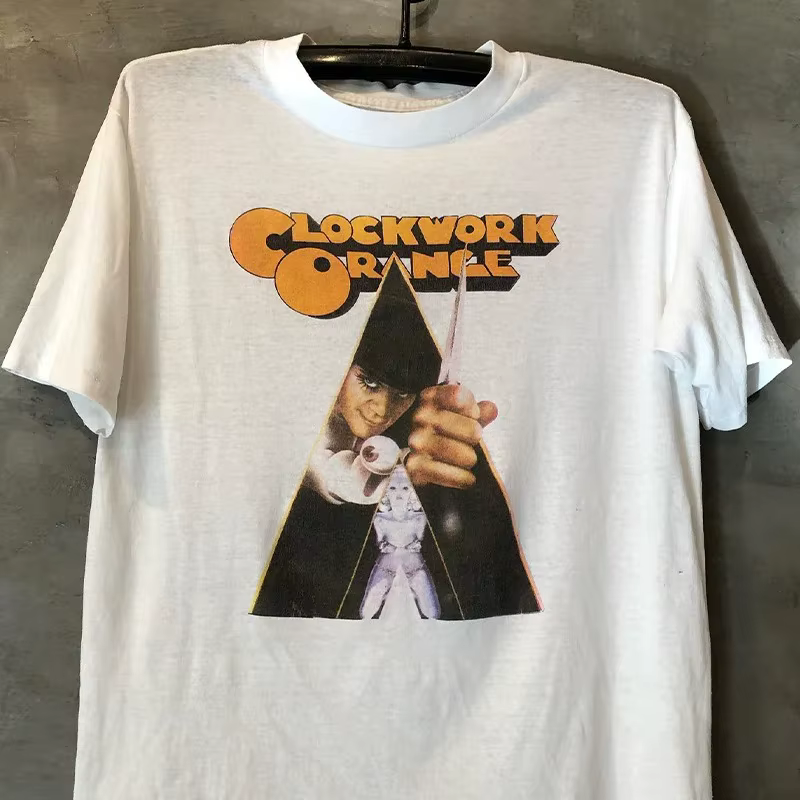 Hauts pour femmes A Clockwork Orange film périphérique ample rue coton hommes et femmes polyvalent T