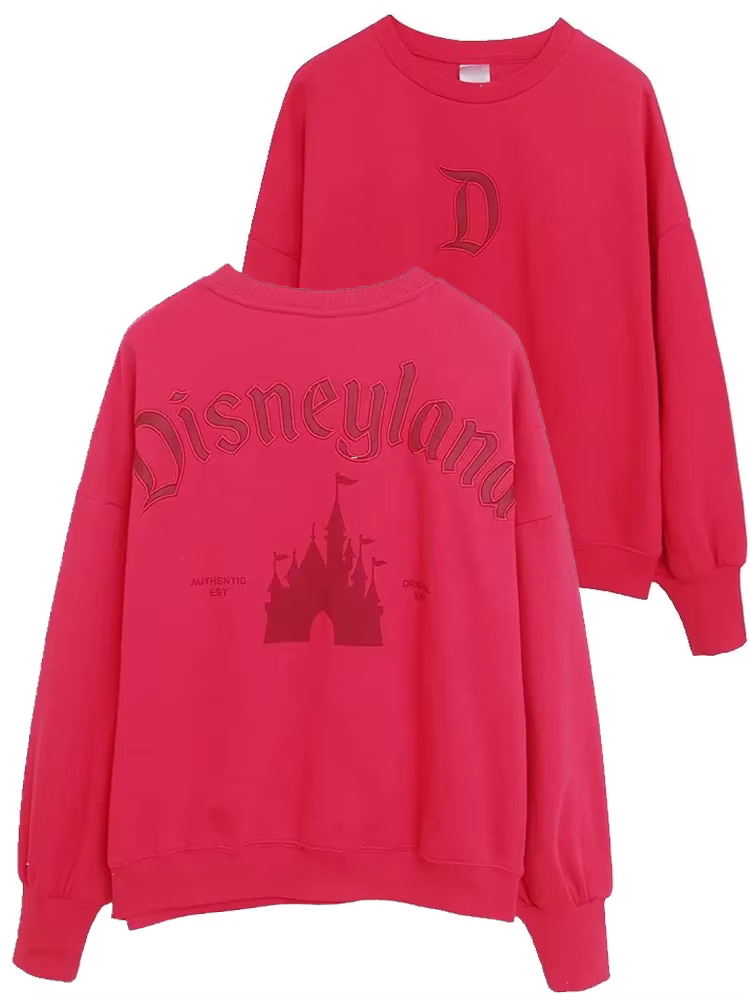 Sweat-shirt à manches longues et col rond pour femme, pull avec lettres brodées Disney Walt Disney W