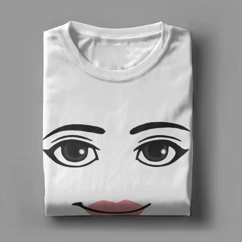 T-shirts graphiques à manches courtes pour hommes et femmes, nouveauté Robloxs Face Game Meme, mode 