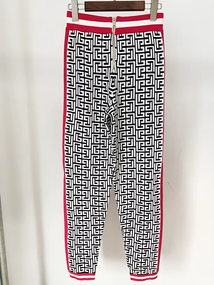 HIGH STREET Nouveauté Automne Hiver 2026 Veste de créateur pour femme en tricot jacquard monogramme