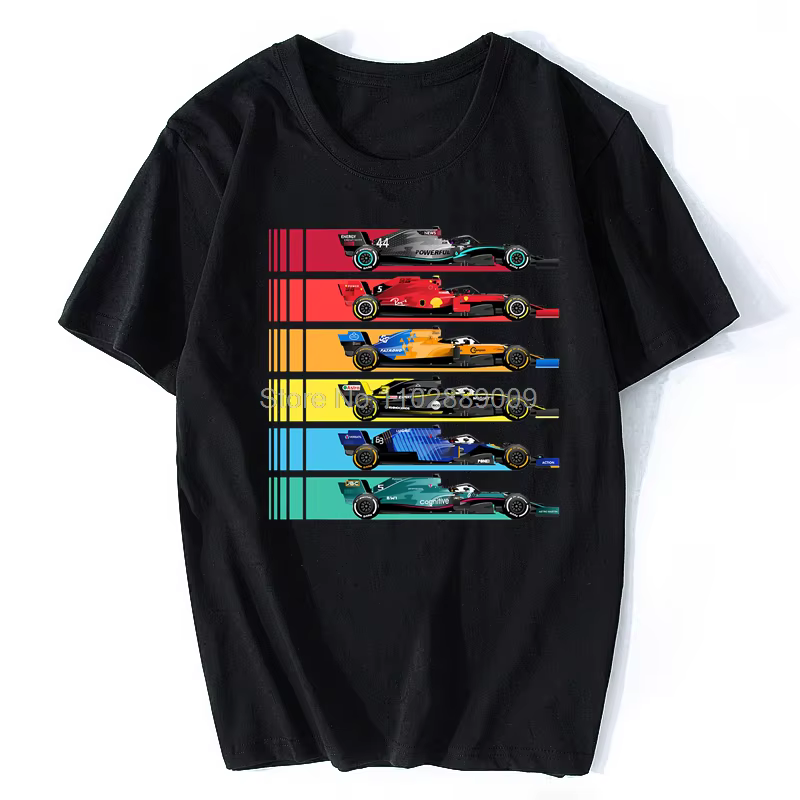 Formule 1 course T-shirt Fans hommes T-shirt grand tous Ayrton Senna Sennacars voiture équipe t-shir