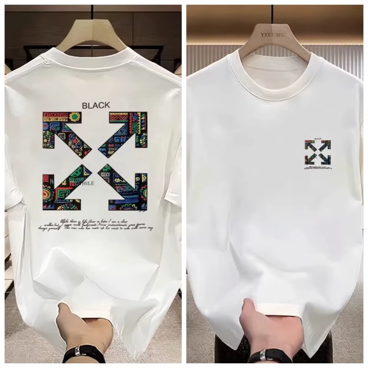 Nouveau t-shirt imprimé tendance 2026 à lettres amples, idéal pour les couples, col rond, décontract