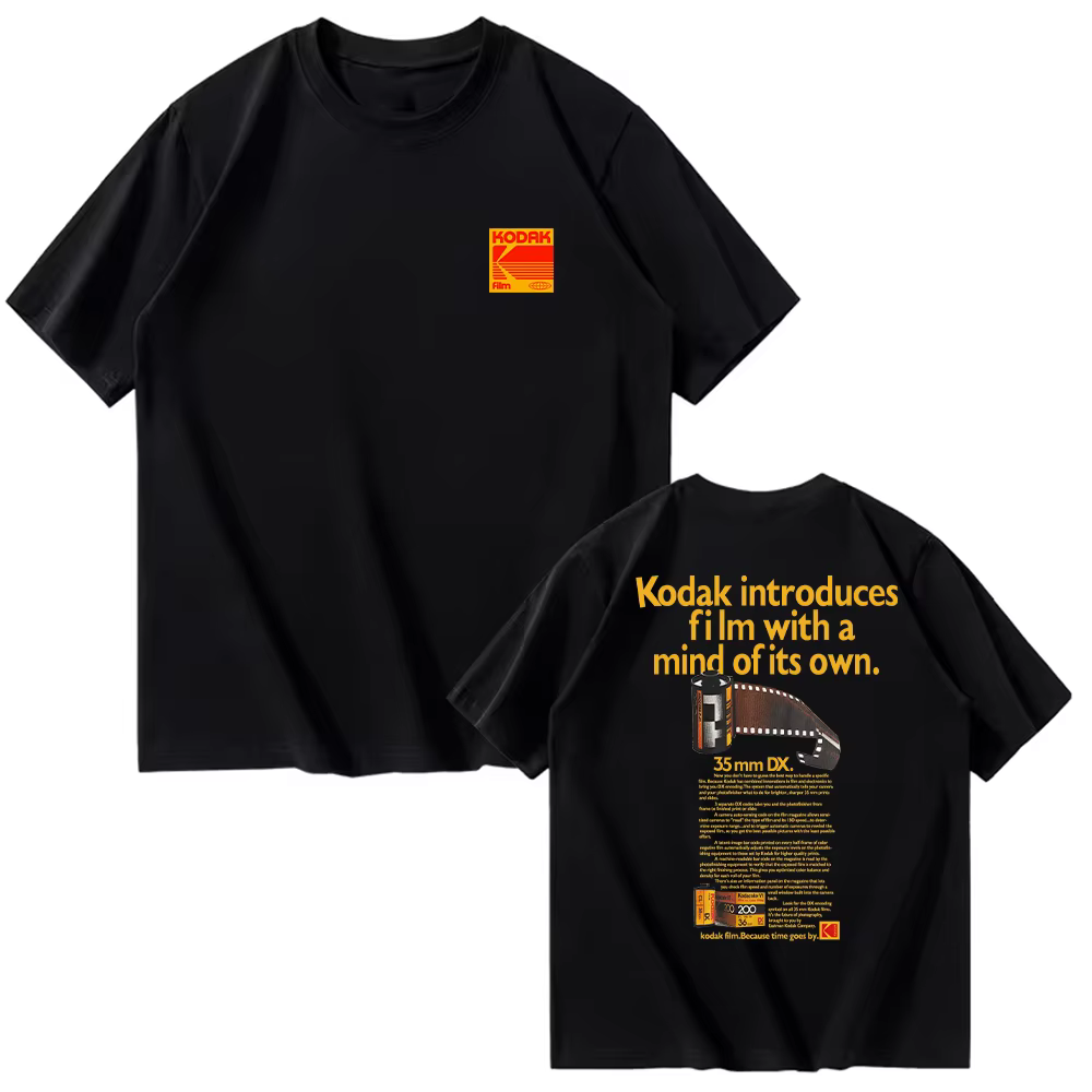 Kodak été marque mode tendance 100% pur coton hommes T-shirt sport quotidien rue décontracté absorba