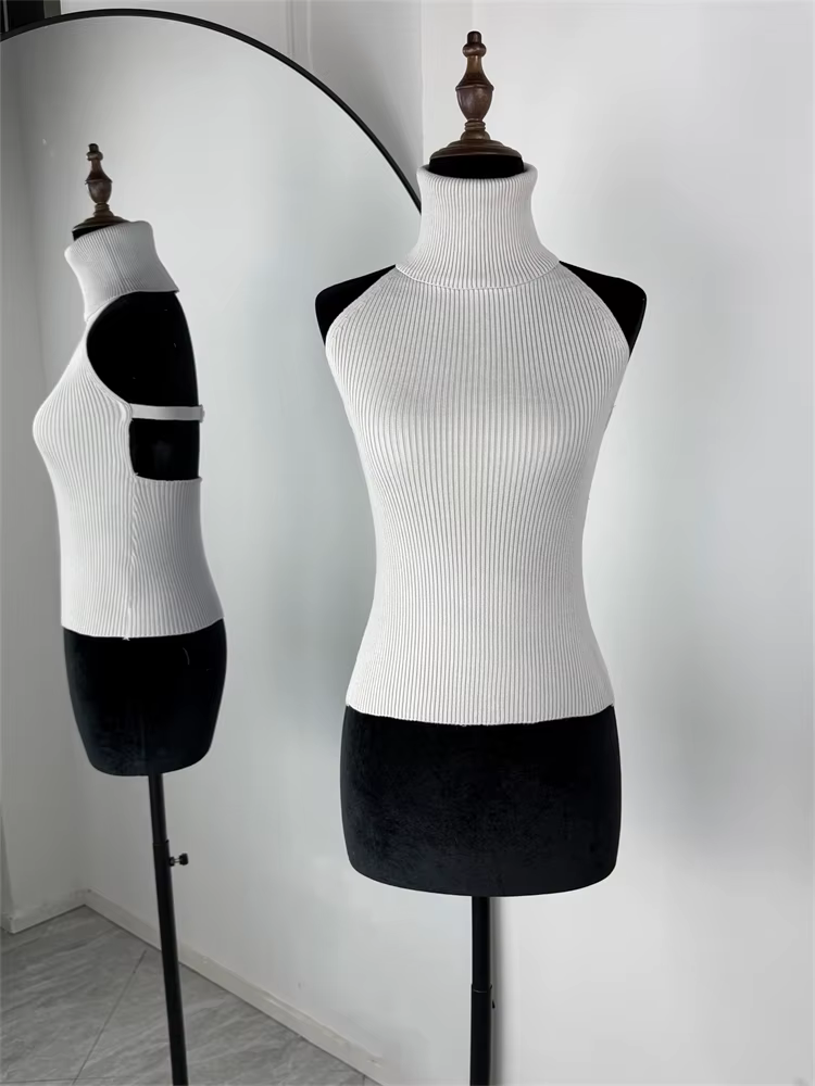Trendix tricot débardeur ensembles pour femmes mode col haut gilet et manches longues châle 2 pièces