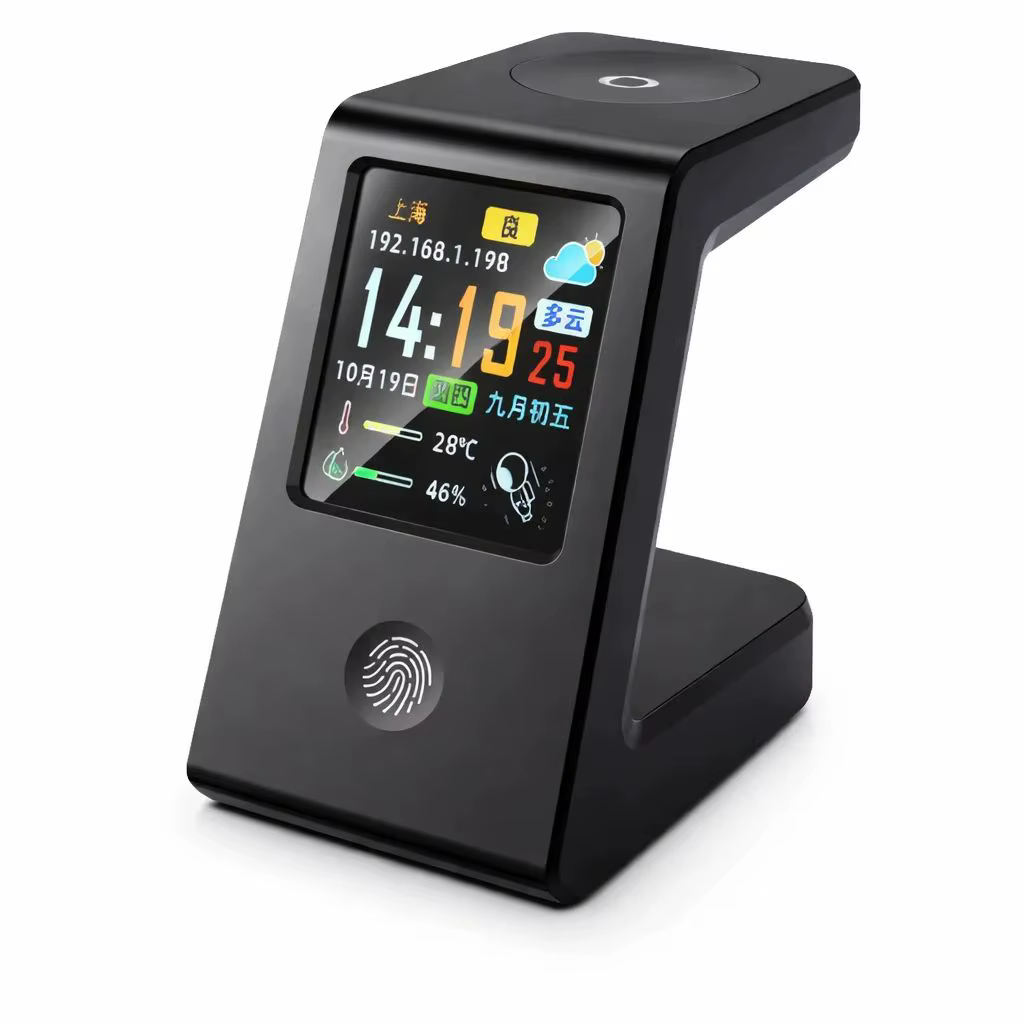 Horloge météo intelligente WiFi, avec recharge sans fil pour montres, horloge de table numérique, af