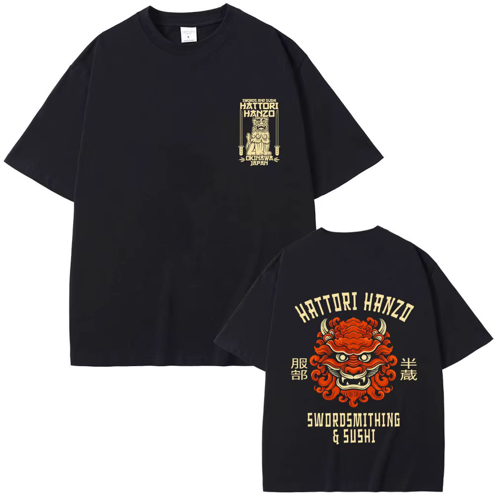T-shirt pour hommes, film Kill Bill, épées et Sushi, Hattori Hanzo, Okinawa, Japon, Quentin Tarantin