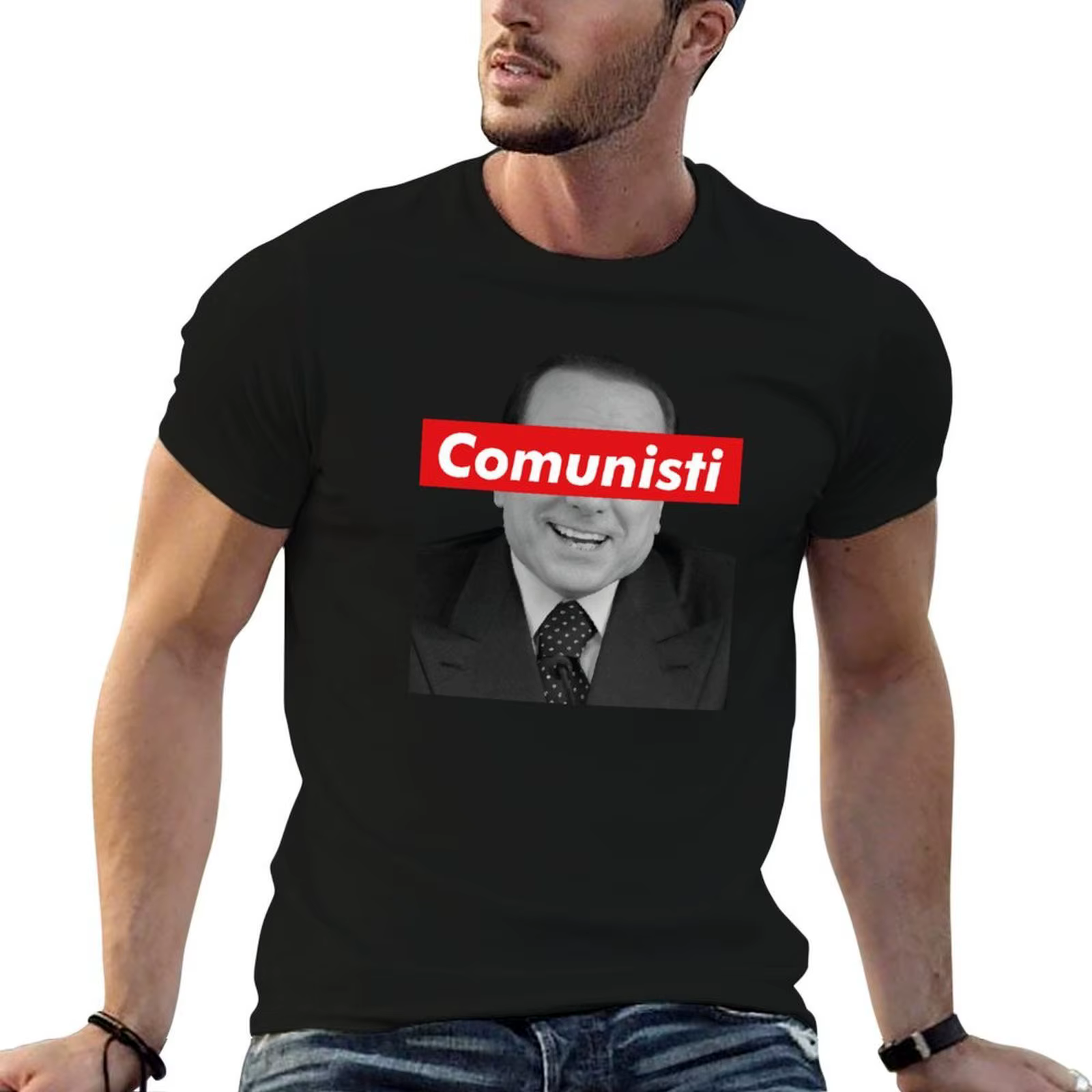 Berlusconi communisti T-Shirt T-Shirt homme t-shirts occasionnels pour homme pack coton T-Shirt
