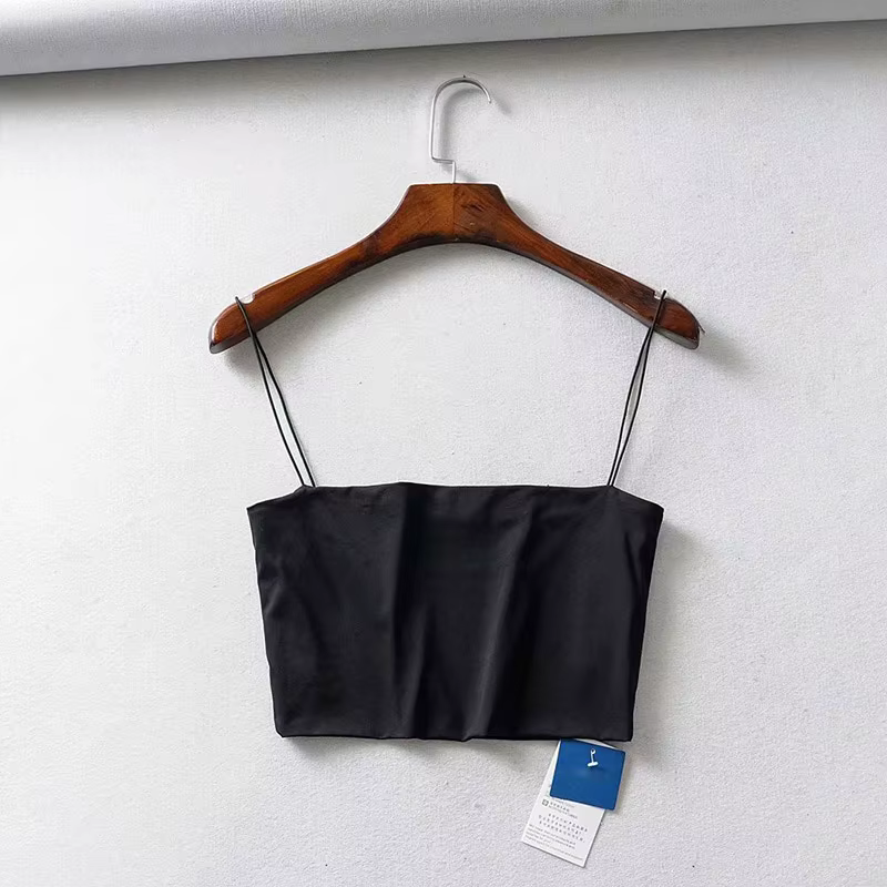 Haut court en coton élastique pour femme, sexy, sans manches, précieux, bar, été, 2024