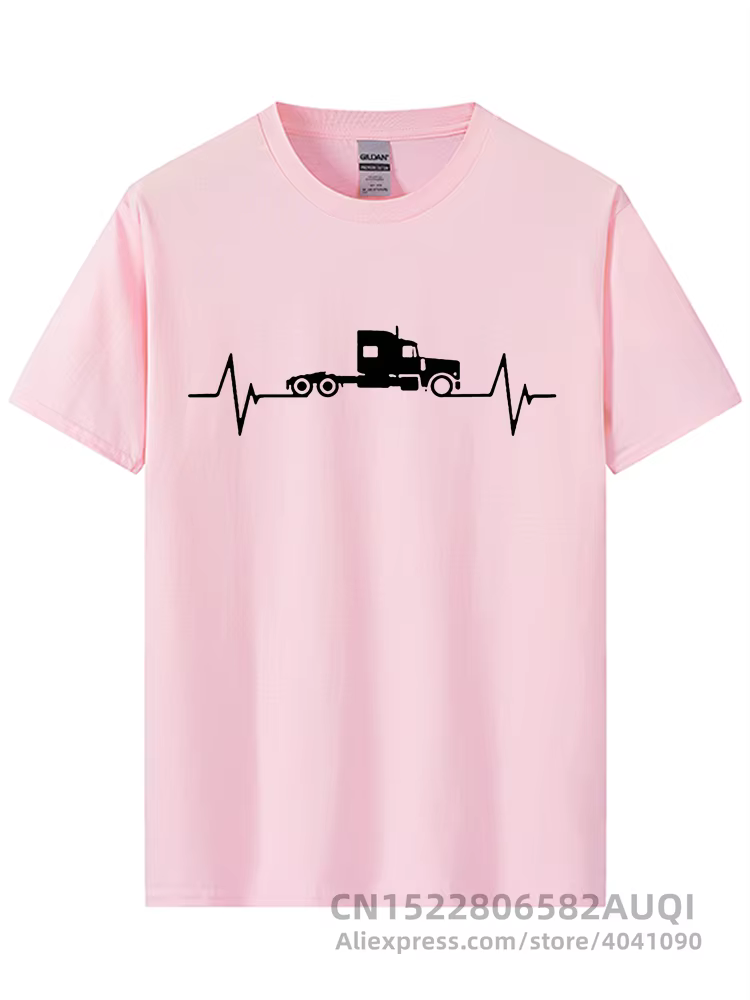Chauffeur de camion battement de coeur amour t-shirt gars arrivée Simple Camisetas T-Shirt style déc