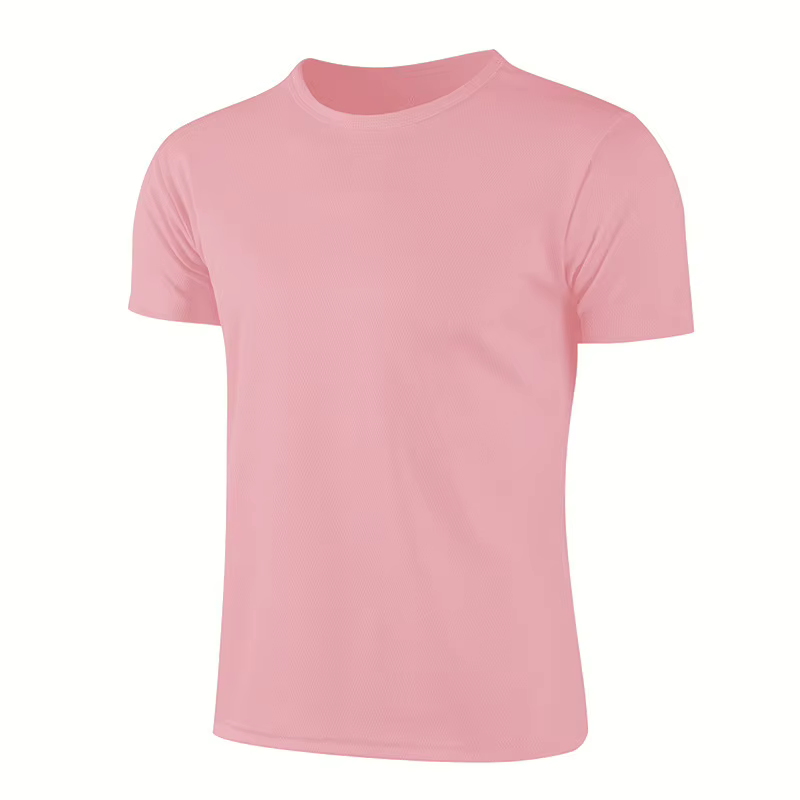 T-shirt décontracté rose pour hommes, haute qualité, mode, nouveau, 2024