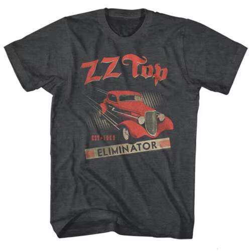 ZZ Top-T-Shirt pour Homme, Eliminator Car 1969 Rock Band Tour Live, Interdit Tee Cover