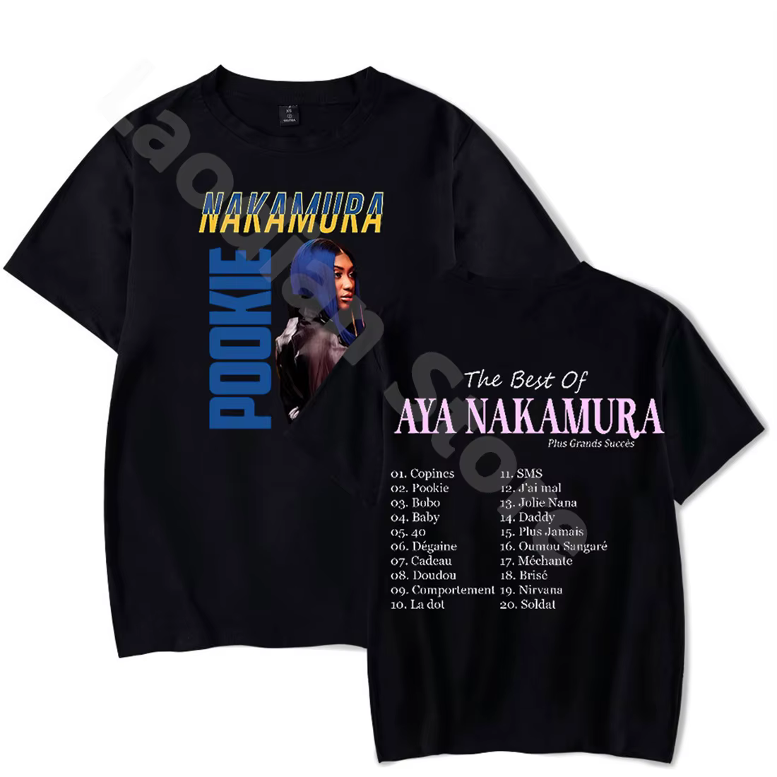 Aya Nakamura T-shirt à manches courtes pour hommes et femmes, T-shirt Hip Hop, Pull décontracté, Col